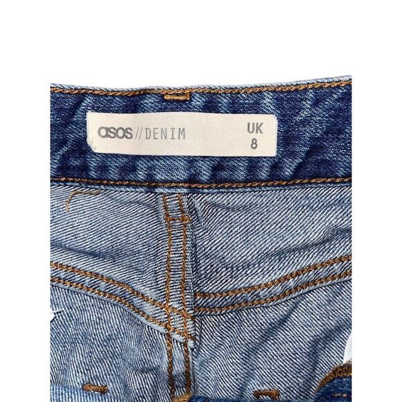 ASOS //Denim High Rise Button Fly Cut Off Denim Shorts  Size 8 - Picture 5 of 10